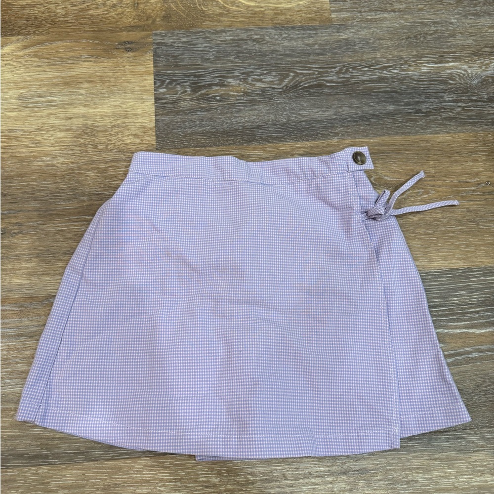 Zara Lavender Checkered Mini Skirt